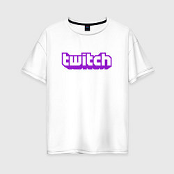 Футболка оверсайз женская Twitch Logo, цвет: белый