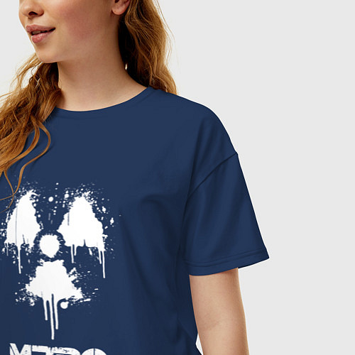 Женская футболка оверсайз METRO EXODUS / Тёмно-синий – фото 3