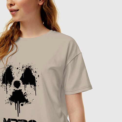 Женская футболка оверсайз METRO EXODUS / Миндальный – фото 3