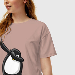 Футболка оверсайз женская DAB Pinguin, цвет: пыльно-розовый — фото 2