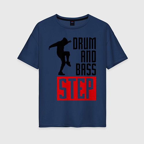 Женская футболка оверсайз Drum and Bass Step / Тёмно-синий – фото 1