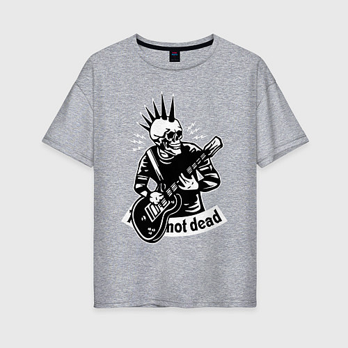 Женская футболка оверсайз Punks not dead - motto / Меланж – фото 1