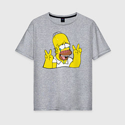 Футболка оверсайз женская Homer Ahegao, цвет: меланж