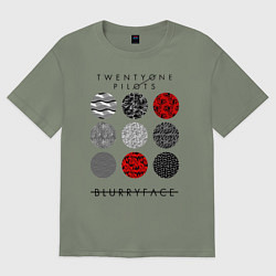 Футболка оверсайз женская TOP: Blurryface, цвет: авокадо