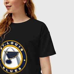 Футболка оверсайз женская St Louis Blues, цвет: черный — фото 2