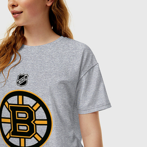 Женская футболка оверсайз Boston Bruins NHL / Меланж – фото 3