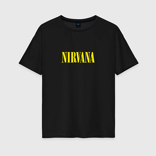 Женская футболка оверсайз Nirvana Нирвана Логотип / Черный – фото 1