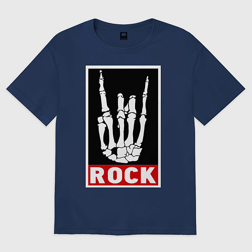 Женская футболка оверсайз Rock Undead / Тёмно-синий – фото 1
