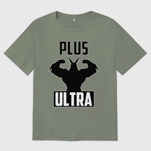 Женская футболка оверсайз PLUS ULTRA черный / Авокадо – фото 1