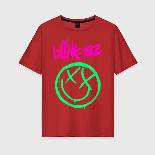 Женская футболка оверсайз BLINK-182 / Красный – фото 1