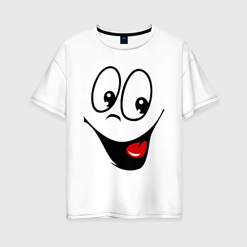 Женская футболка оверсайз Заразительная улыбка / Белый – фото 1