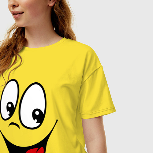 Женская футболка оверсайз Заразительная улыбка / Желтый – фото 3