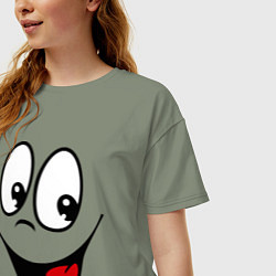 Футболка оверсайз женская Заразительная улыбка, цвет: авокадо — фото 2