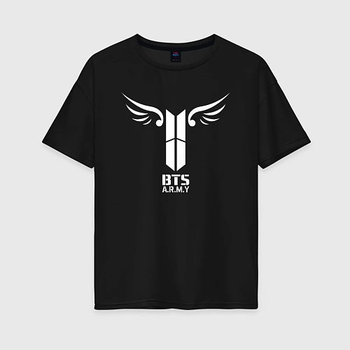 Женская футболка оверсайз BTS ARMY / Черный – фото 1