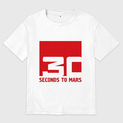Женская футболка оверсайз 30 seconds to mars / Белый – фото 1