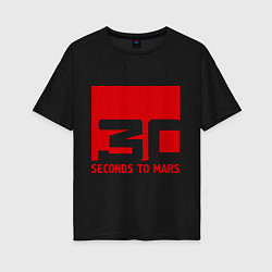 Футболка оверсайз женская 30 seconds to mars, цвет: черный