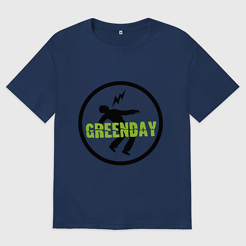 Женская футболка оверсайз Green Day: Voltage / Тёмно-синий – фото 1