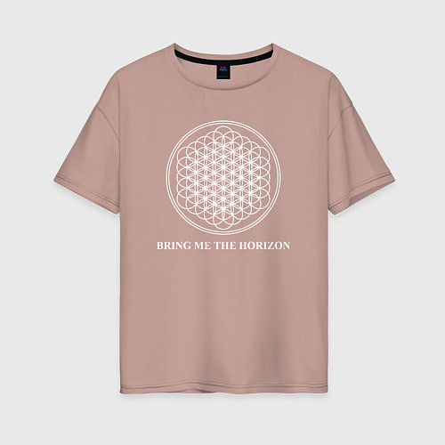 Женская футболка оверсайз BRING ME THE HORIZON / Пыльно-розовый – фото 1