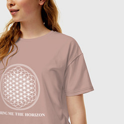 Футболка оверсайз женская BRING ME THE HORIZON, цвет: пыльно-розовый — фото 2