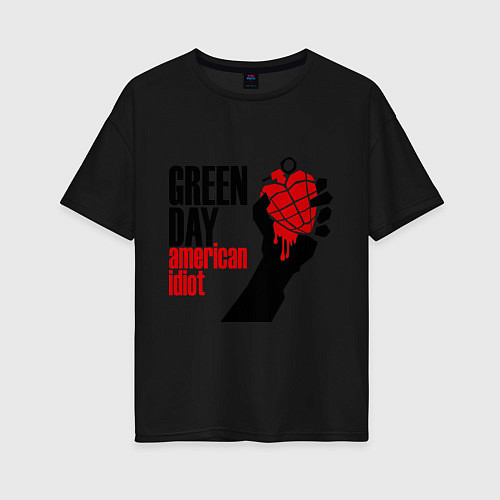 Женская футболка оверсайз Green Day: American idiot / Черный – фото 1