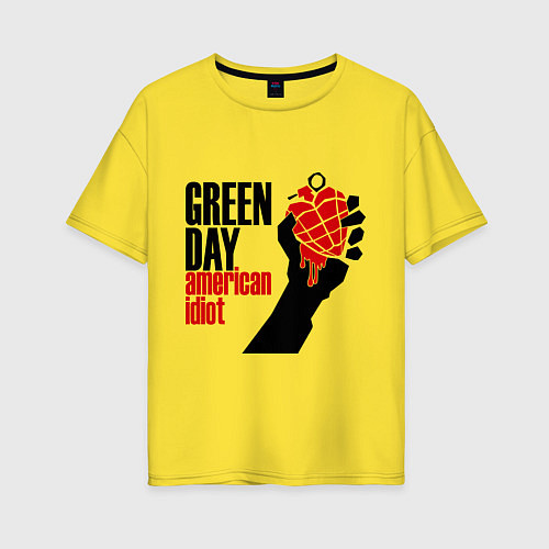 Женская футболка оверсайз Green Day: American idiot / Желтый – фото 1