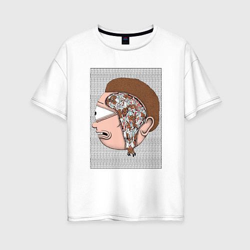 Женская футболка оверсайз Morty Brain / Белый – фото 1