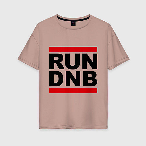 Женская футболка оверсайз RUN DNB / Пыльно-розовый – фото 1