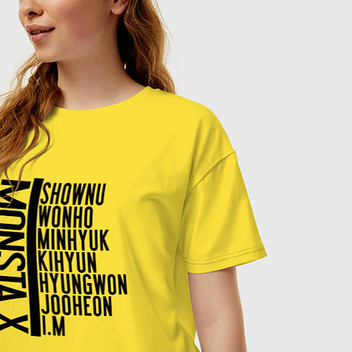 Женская футболка оверсайз MONSTA X / Желтый – фото 3