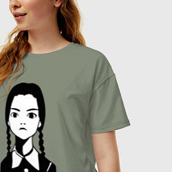 Футболка оверсайз женская Wednesday Addams, цвет: авокадо — фото 2