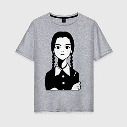 Женская футболка оверсайз Wednesday Addams