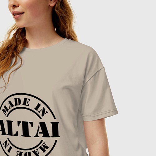 Женская футболка оверсайз Made in Altai / Миндальный – фото 3