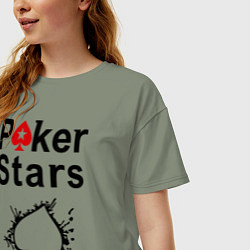 Футболка оверсайз женская Poker Stars, цвет: авокадо — фото 2