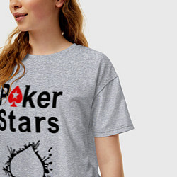 Футболка оверсайз женская Poker Stars, цвет: меланж — фото 2