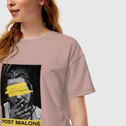 Футболка оверсайз женская Post Malone, цвет: пыльно-розовый — фото 2