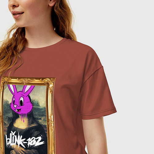 Женская футболка оверсайз Blink 182 Nine Mona Lisa / Кирпичный – фото 3