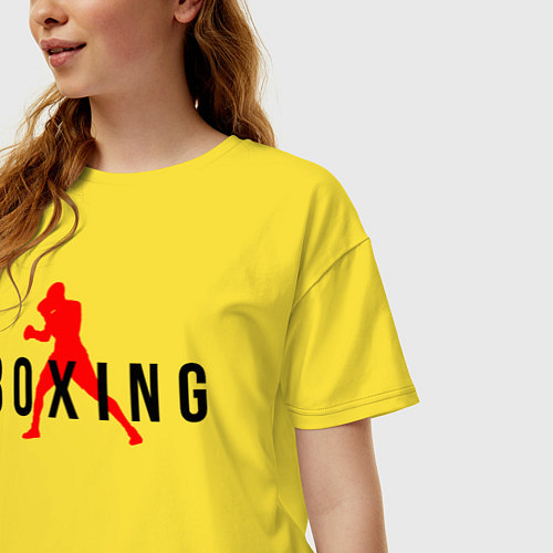 Женская футболка оверсайз Boxing indastry / Желтый – фото 3