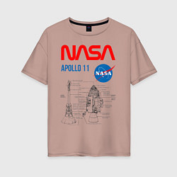 Женская футболка оверсайз Nasa Apollo 11