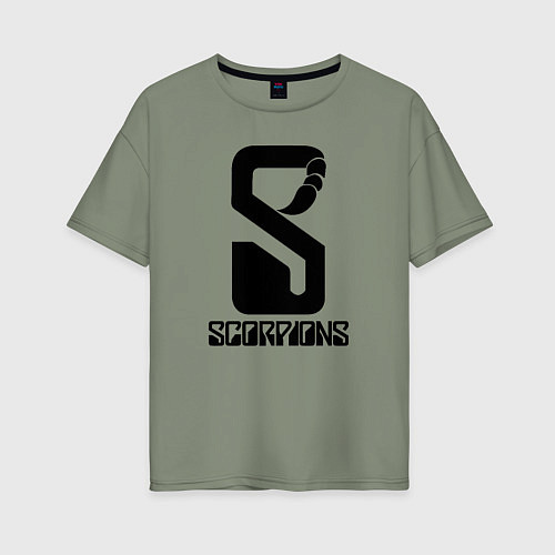 Женская футболка оверсайз Scorpions logo / Авокадо – фото 1