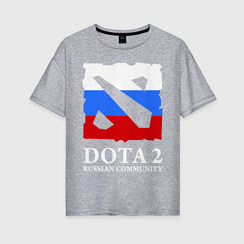 Женская футболка оверсайз Dota 2: Russian Community / Меланж – фото 1