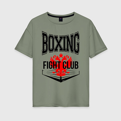 Женская футболка оверсайз Boxing fight club Russia / Авокадо – фото 1