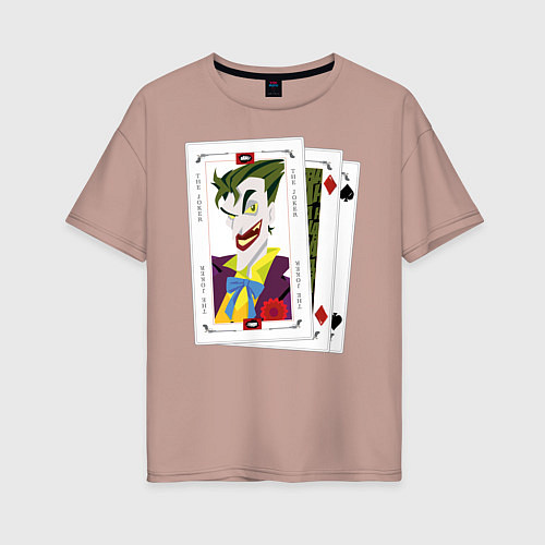 Женская футболка оверсайз Joker Cards / Пыльно-розовый – фото 1