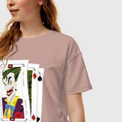 Футболка оверсайз женская Joker Cards, цвет: пыльно-розовый — фото 2