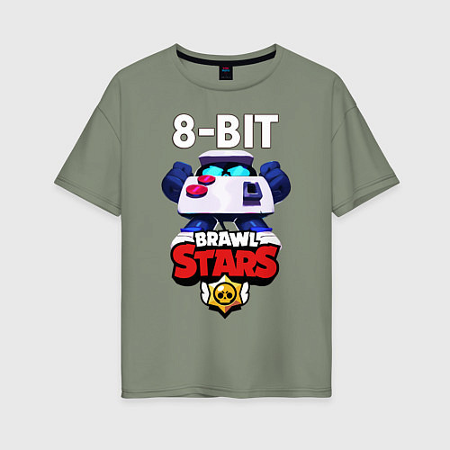 Женская футболка оверсайз Brawl Stars 8-BIT / Авокадо – фото 1