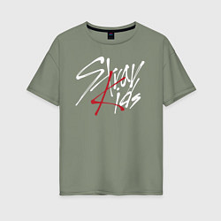 Футболка оверсайз женская Stray Kids, цвет: авокадо