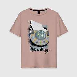 Женская футболка оверсайз Rick & Morty Ship