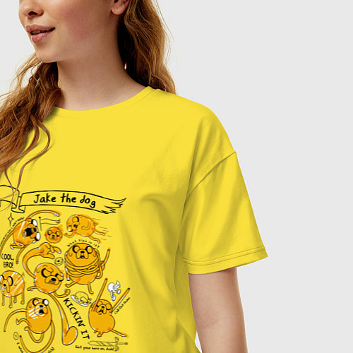 Женская футболка оверсайз Jake the dog / Желтый – фото 3