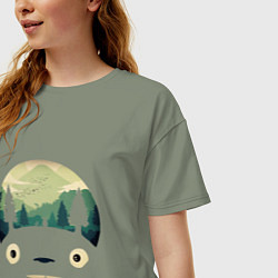 Футболка оверсайз женская Тоторо, цвет: авокадо — фото 2