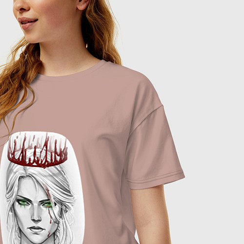 Женская футболка оверсайз Цирилла / Пыльно-розовый – фото 3