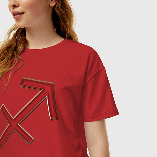 Женская футболка оверсайз Стрелец Sagittarius / Красный – фото 3