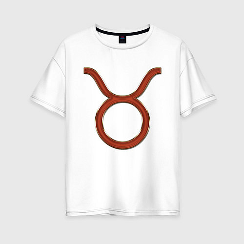 Женская футболка оверсайз Телец Taurus / Белый – фото 1